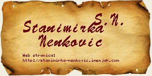 Stanimirka Nenković vizit kartica